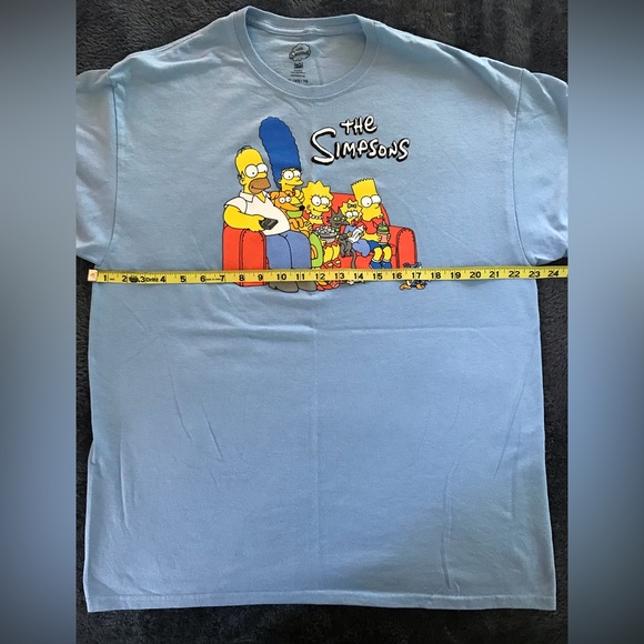Like New Light Blue The Simpsons TShirt Size XL - Picture 3 of 4